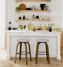NEW! 2 counter stools in grey (30” height)
