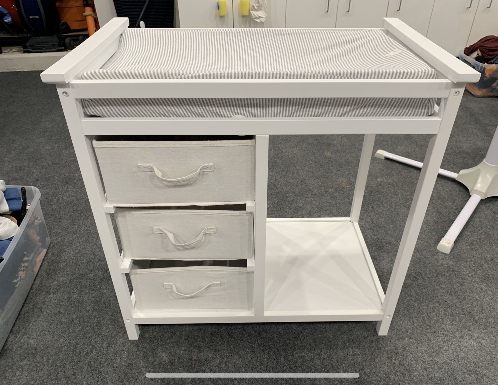 Baby changing table with pad and cover