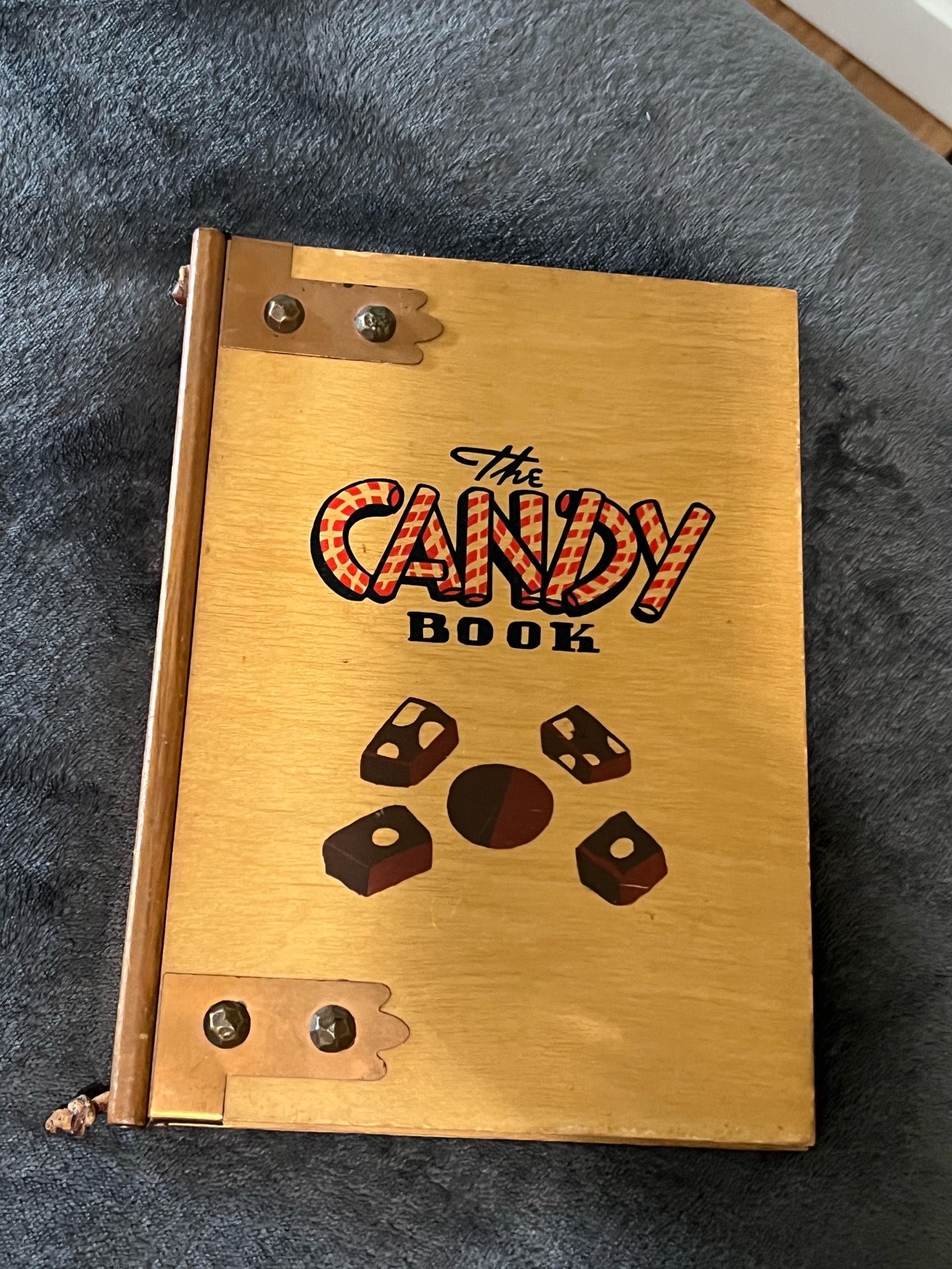Vintage circa 1938 Wood Cover Candy Recipe Book