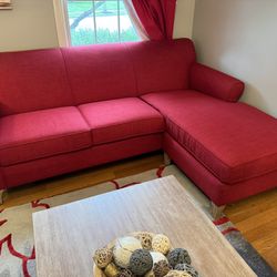 Red L Shaped Couch