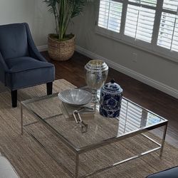 Glass And Chrome Coffee Table