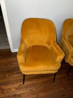 Yellow Velvet Accent Chair