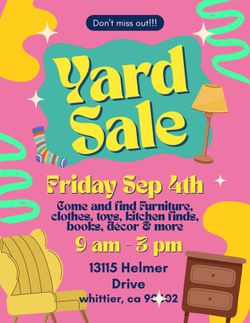 Yard Sale Friday Sept 4th Vintage , clothes, jewelry