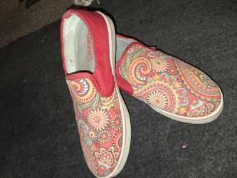 Paisley Print Canvas Slip-On Sneakers