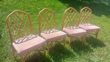 Set of four bamboo chairs