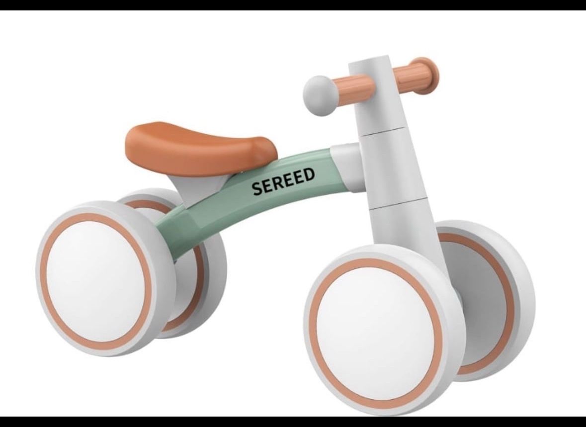 SEREED Baby Balance Bike For 1-2 Year Olds - 4 Wheels, First Bike For Toddlers, Birthday Gift (Green) Open box item Inventory Number 108