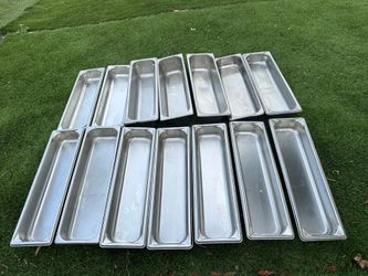 14 stainless steel long trays