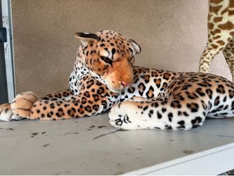 Large Stuffed Leopard Cheetah Toy Kids Nursery Decor Party Safari Jungle