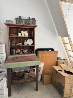 Rustic Table And Shelf