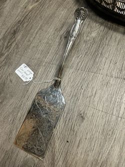 Vintage Silver-Plated Engraved Serving Spatula