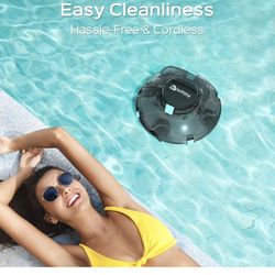 Cordless Robotic Pool Vacuum Cleaner, Portable Auto Swimming Pool Cleaning, Self-Parking Technology 