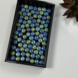 Rare, Unique, Fun, Funky Tray with green and blue marbles insert