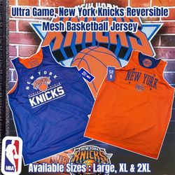 Ultra Game, New York Knicks Reversible NBA Basketball Jersey, Sizes Large, XL & 2XL 