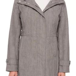 Women's Kirkland Signature Trench Raincoat-Gray- Size Medium