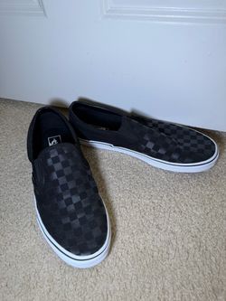 Vans all black checkered
