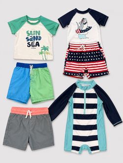 Toddler Boy Swimwear and shorts  Bundle – 6 Pieces