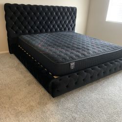 New In Box King Bed Frame With Mattress (Read Description Below)