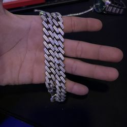 13mm20inch 164gCuban VVS Moissanite 2 Row Chain DIAMOND tester Approved!🤝🏽✨🔥