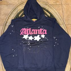 Spider Atlanta Navy Blue/Pink Hoodie