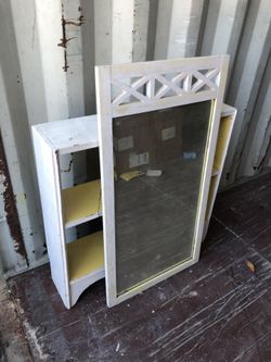 Large mirror and shelf