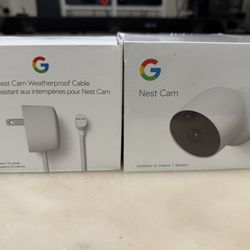Google Nest Cam Outdoor or Indoor w/ Weatherproof Cable