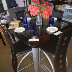 New Tall Glass Table Set