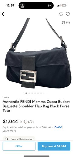 Fendi Baguette Vintage Black Nylon Mini Flap Shoulder Bag