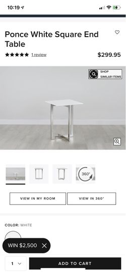 White and Chrome Side Table 