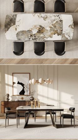 Beautiful Extendable Stone Top Dining Table