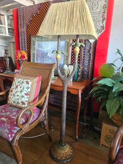 Beautiful Parrot Lamp with Grass Shade