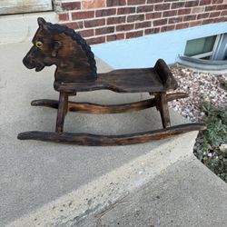 Vintage Wooden Rocking Horse - Made in Colorado