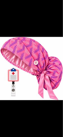 Surgical Scrub Cap with Badge Reel
