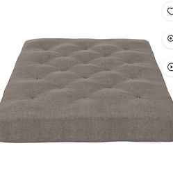 River Street Designs 8 Inch Independently Encased Coil Futon Mattress, Gray Linen