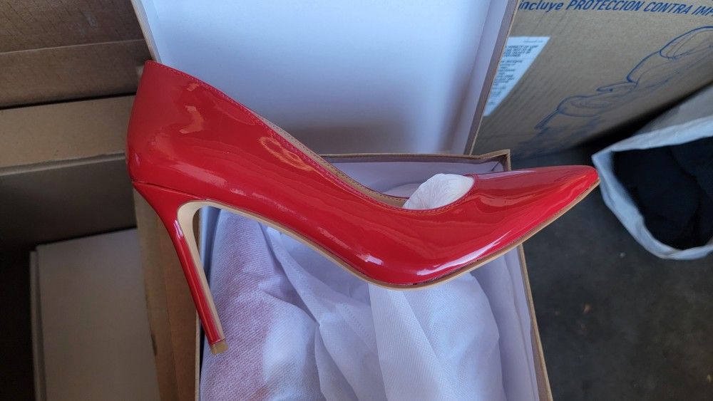 Red Pumps Shoes High Heels Size 8.5 