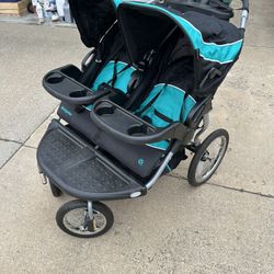 Baby Trend Navigator Double Jogger Stroller - Blue Tropic 