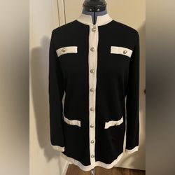 Vintage Liz Claiborne Button Down Knit Sweater Dress / Cardigan