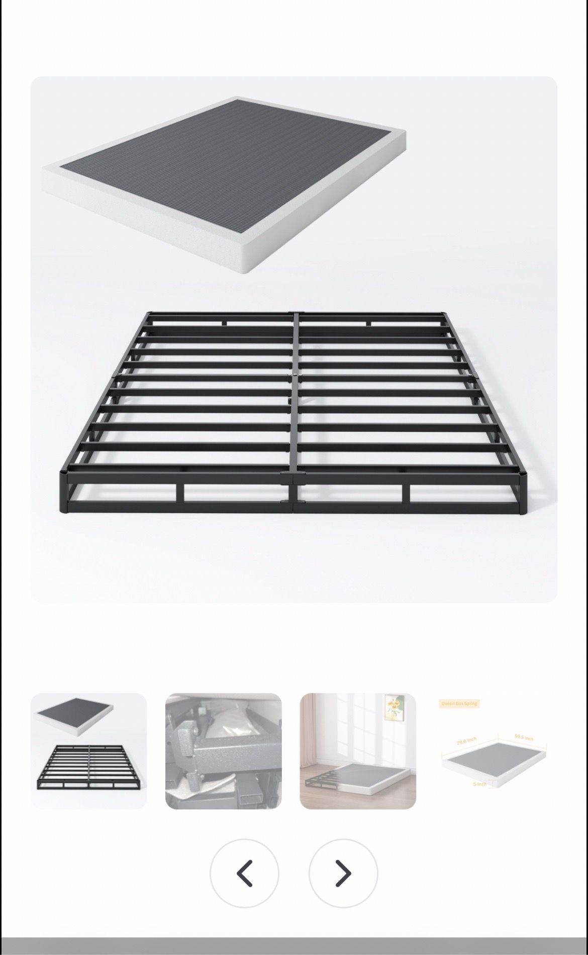 Queen metal box spring w/cover