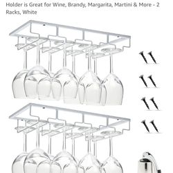 4 Row Wine Glass Under Cabinet Rack