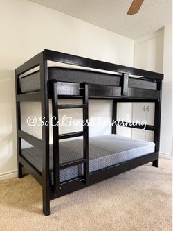 Twin bunk bed and mattress
