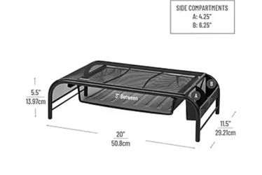 Monitor Stand With Slide Out Paper Tray + Compartmenta