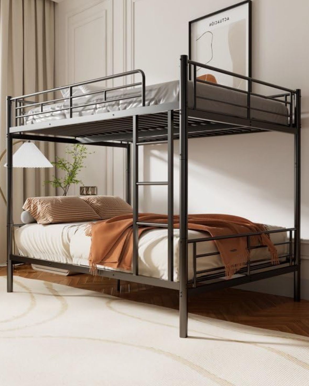 Full Size Metal Bunk Bed (black)