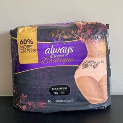 Always Discreet Boutique XL Underwear Maximum Peach Floral Lightly Scented 16 Ct