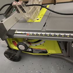 RYOBI 15 Amp 10 in. Expanded Capacity Portable Corded Table Saw With Rolling Stand
