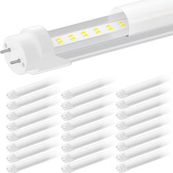 T8 Led Bulbs 4 Foot, 24-Pack 28W 4000Lm Daylight, 4ft Led Bulbs T8 T10 T12 Led Tube Light Replace F32T8 Fluorescent Tubo, Dual-End, Ballast Bypass, Fr