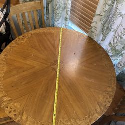 Round Wooden Table And 4 Chairs