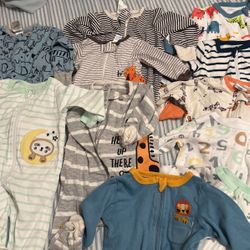 Baby pajamas, a size 0 to 3 and three months