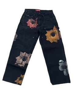 supreme x nate lowman double knee painter paint ‘black’