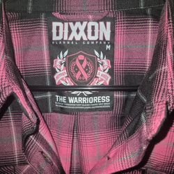 Dixxon Flannel Limited Edition. The Warrioress Is For Support For Breast Cancer. Pink And Black Plaid With Two Chest Pockets