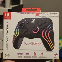 PDP AFTERGLOW WAVE Rechargeable RGB Wireless Controller for Nintendo Switch! Brand New Sealed!