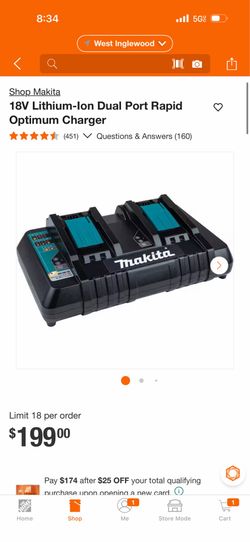 Makita 18V Lithium-Ion Dual Port Rapid Optimum Charger